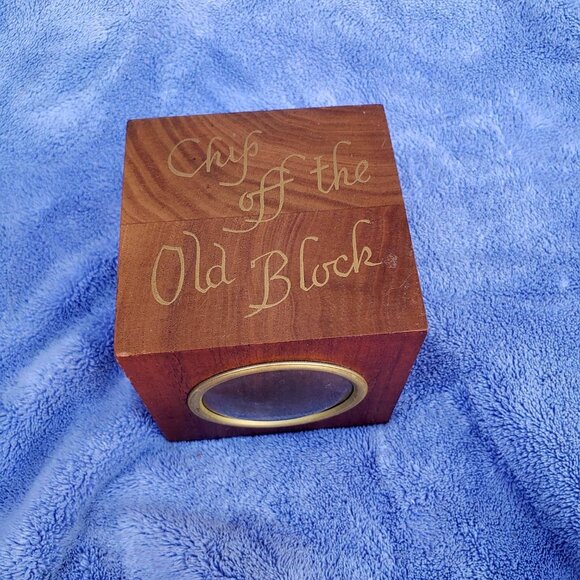 Vintage Chip Off the Old Block Picture Frame: Shur Wood Designs - Picture 1 of 7
